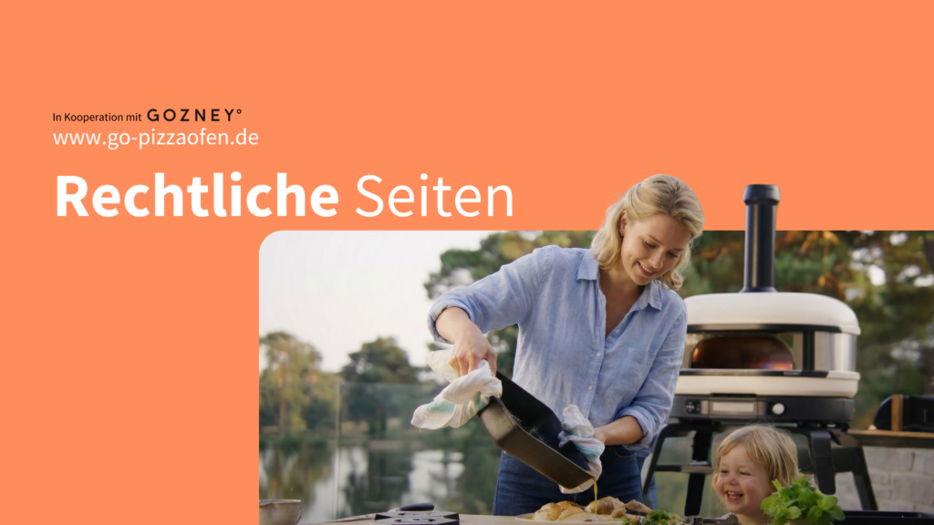 Übersicht über die rechtlichen Informationen von go-pizzaofen.de, einschließlich Impressum, Datenschutz und weiterer rechtlicher Hinweise.