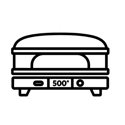 Icon des Gozney Arc XL Pizzaofens in Creme mit Temperaturanzeige