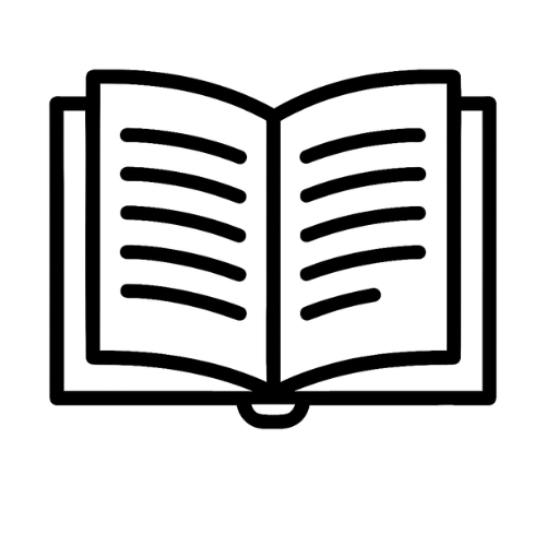 Icon eines aufgeschlagenen Buches als Symbol für Anleitung oder Handbuch zum Gozney Dome