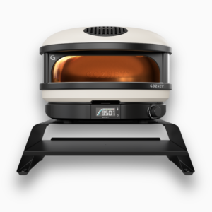 Gozney Arc und Arc XL Pizzaofen mit Booster – Frontansicht des gasbetriebenen Outdoor-Pizzaofens mit Temperatur