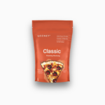 Vorderseite der Gozney Classic Pizza-Teigmischung in orangefarbener Verpackung