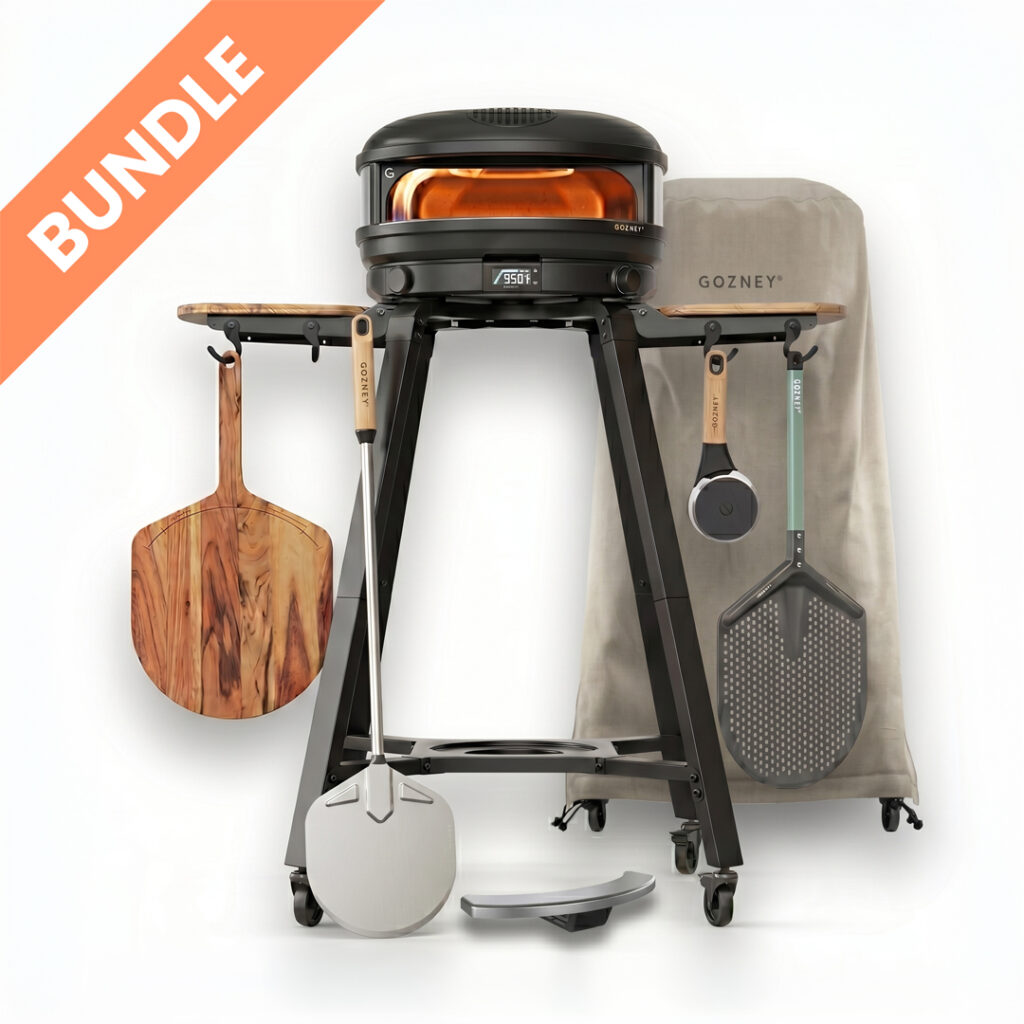Gozney Arc XL Schwarz Gran Maestro Premium Set Bundle – Großer Pizzaofen auf Ständer mit Holzpeeler, Metallschaufel, Pizzaschieber, Schutzabdeckung und Zubehör
