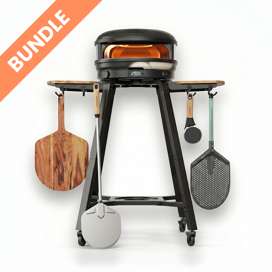 Gozney Arc XL Schwarz | Pizzaiolo Comfort Set Bundle – Großer Pizzaofen mit Ständer und Zubehör Gozney Arc XL Schwarz Pizzaiolo Comfort Set Bundle – Großer Pizzaofen auf Ständer mit Holzpeeler, Metallschaufel und Pizzaschieber